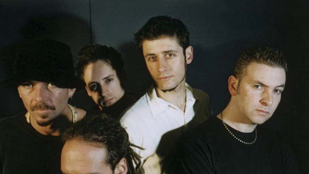 Never split up ... Mike Edwards (second from right) with his Jesus Jones bandmates.