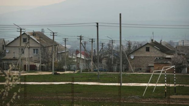 Homes in the Tatar district of Bakhchisaray, Crimea.