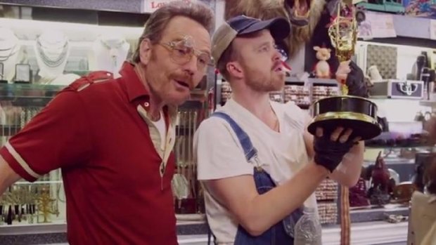 Bryan Cranston and Aaron Paul in the parody video.