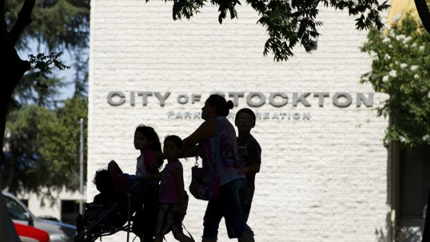 The city of Stockton in central California has been mired in debt due to expensive investments.