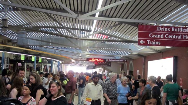 Would-be passengers wait at Central Station.