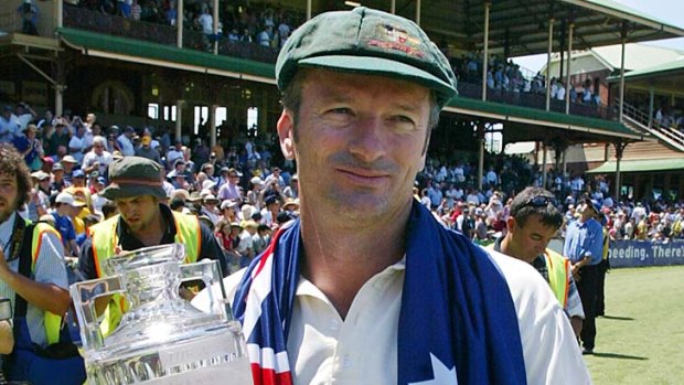 Australian captain Steve Waugh after another Ashes victory in 2003.