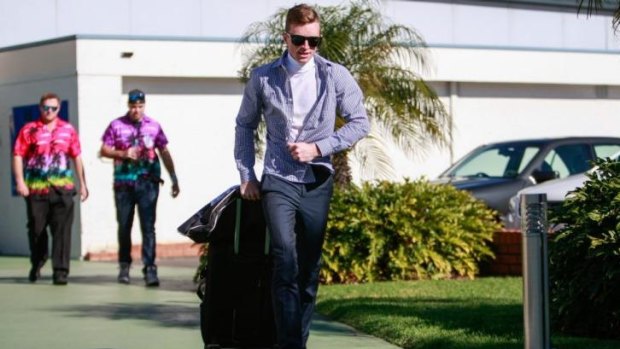 Ready for business; Josh Parr arrives at Rosehill after riding at Kembla Grange.