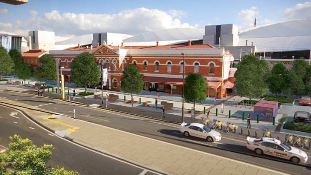 An artist's impression of the revamp planned for the 120-year-old heritage-listed South Brisbane Station.