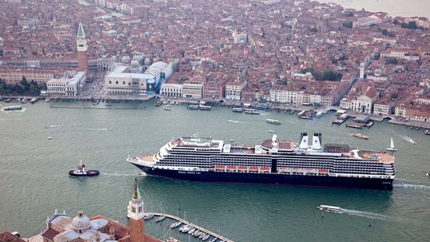 The MS Nieuw Amsterdam in Venice. The ship's gay cruise will no longer visit Morocco over claims the Muslim country's port authority denied it entry.