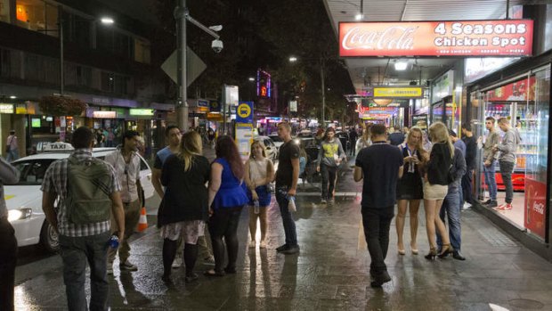 Clubbers on the first weekend of the new 1.30am lockout rules in Kings Cross.