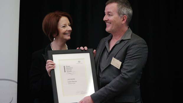 On the brink ... Luke Davies with prime minister Julia Gillard.