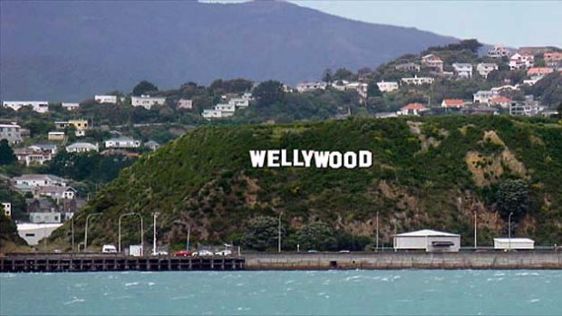 An artist's impression of the planned Wellywood sign in Wellington.