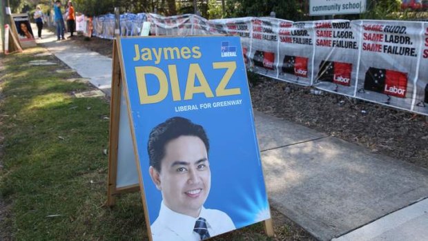 Missing man: Liberal candidate Jaymes Diaz has not been spotted at Greenway polling booths.