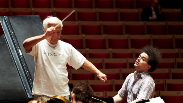 Evgeny Kissin in rehearsal with the Sydney Symphony and conductor Vladimir Ashkenazy. Hi