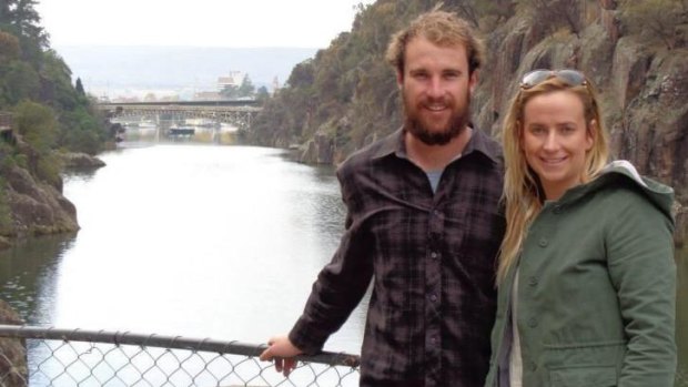 Esperance shark attack victim Sean Pollard and his girlfriend Claire.