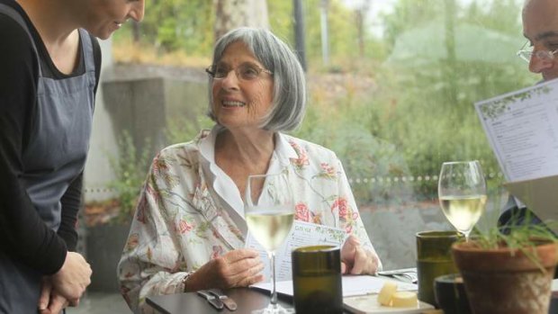 Betty Churcher at lunch.