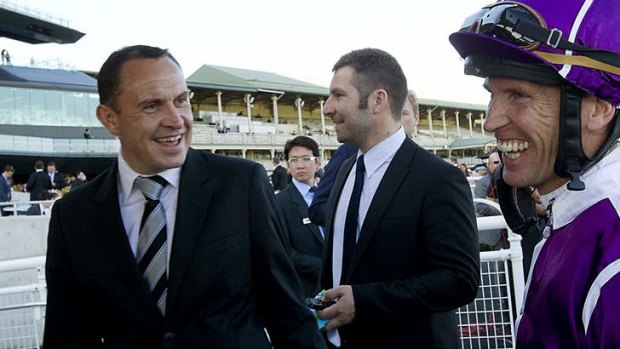 "Hawkspur and Royal Descent have the right form lines and right weight, so we would expect them to run well": Chris Waller, left.