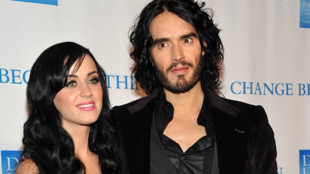 Deported ... Russell Brand with wife Katy Perry.