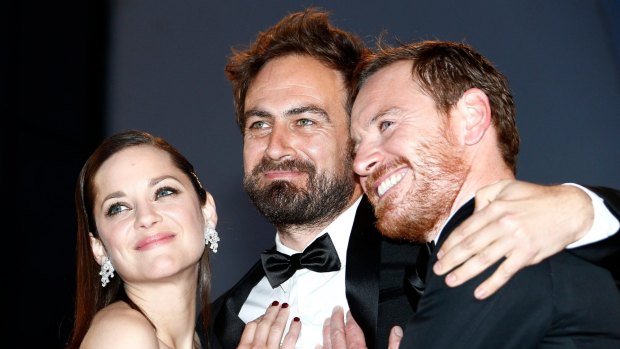 Marion Cotillard, Justin Kurzel and Michael Fassbender in Cannes. The three are now working on another film together. 