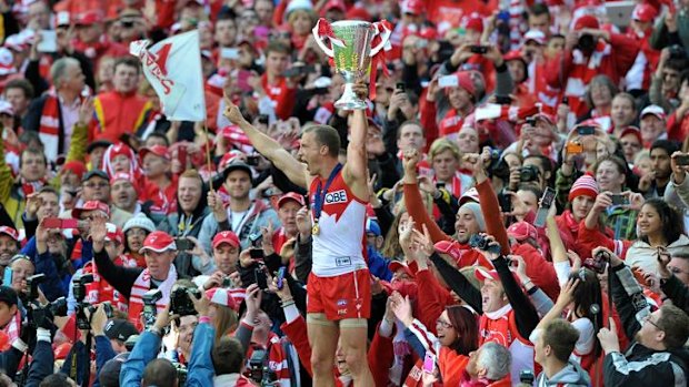 Final siren: Ted Richards celebrates victory.