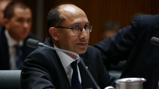 Peter Varghese, Secretary of the Department of Foreign Affairs and Trade, during an estimates hearing at Parliament House in Canberra in February 2014.
