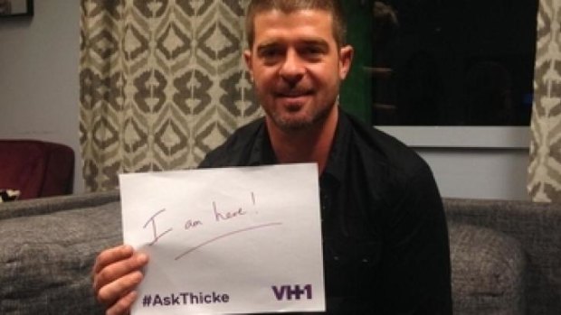 Robin Thicke: just moments before the Twitter chat went wrong.