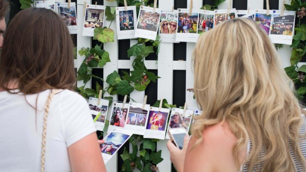 Attendees at the Australian Open using Social Playground printers. 