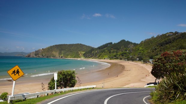 Oneroa Bay in the Bay of Islands is a worthy stop if taking a road trip around New Zealand's North Island.
