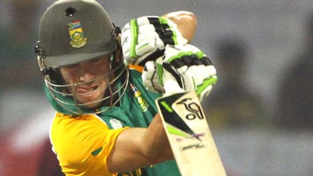 AB de Villiers scored an unbeaten hundred for South Africa.