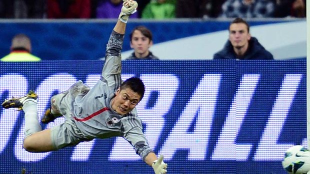 Japan's goalkeeper Eiji Kawashima during the friendly against France in Paris on Friday.