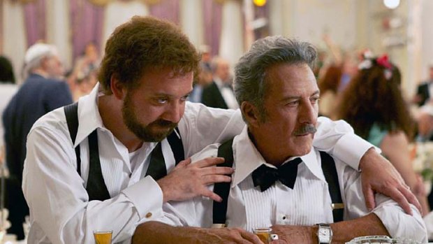 Chalk and cheese ... Embittered Barney (Paul Giamatti, left) and his magnanimous father Izzy (Dustin Hoffman) in <i>Barney's Version</i>.