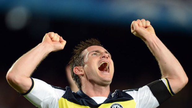Through to the final ... Chelsea's midfielder Frank Lampard celebrates.
