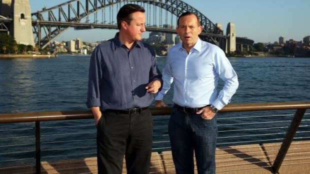 At least Tony Abbott, a shirt expert, got the top half of his outfit correct.  