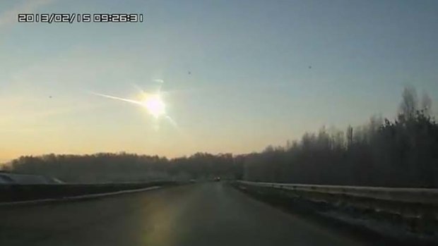 The meteor heads towards the ground.