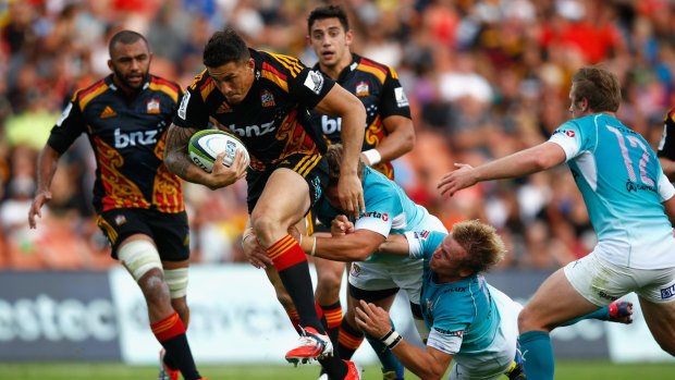 Destructive: Sonny Bill Williams on the charge on Saturday.