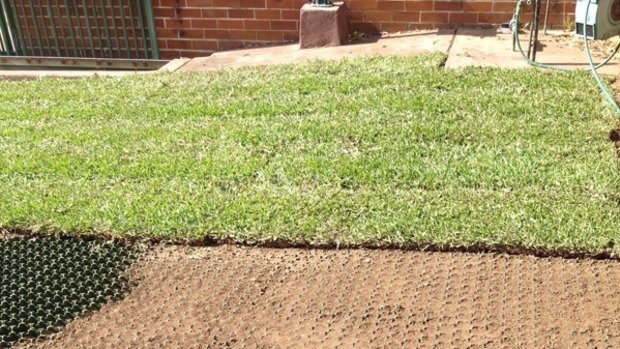 The technology is made from porous tiles of recycled plastic, which form miniature 'pots' for grass to grow in. 