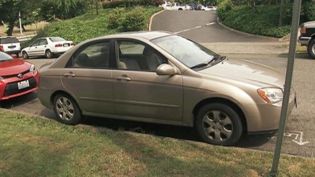The manual car the thieves failed to steal. (Courtesy KIRO)