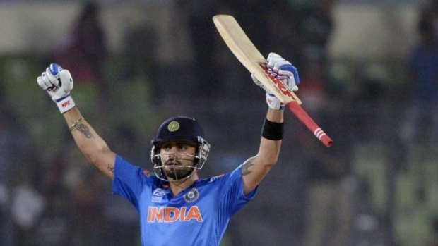 Batting mainstay: India's Virat Kohil racked up another half-century.