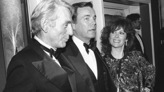 Rod McKuen (left) with Robert Wagner and Jill St John in New York in 1985.  