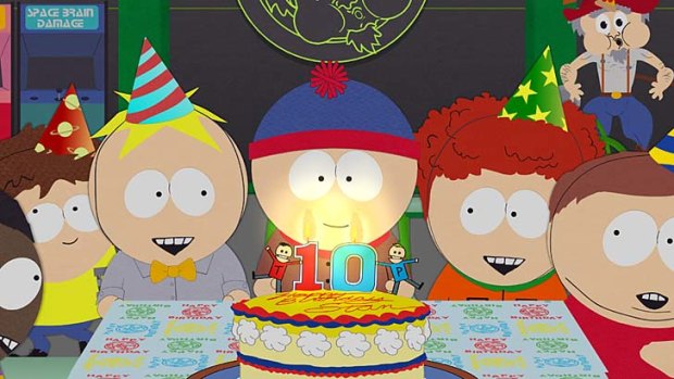 Cynical ... Stan's 10th birthday on <em>South Park</em>.