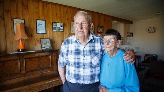 Locals Geoffrey and Norma Adams at their home at Beaumaris. 