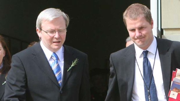 Harris with then prime minister Kevin Rudd.