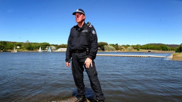 Veteran: Sergeant Allen Le Lievre at the Yarralumla Water Police Base on the edges of Lake Burley Griffin.