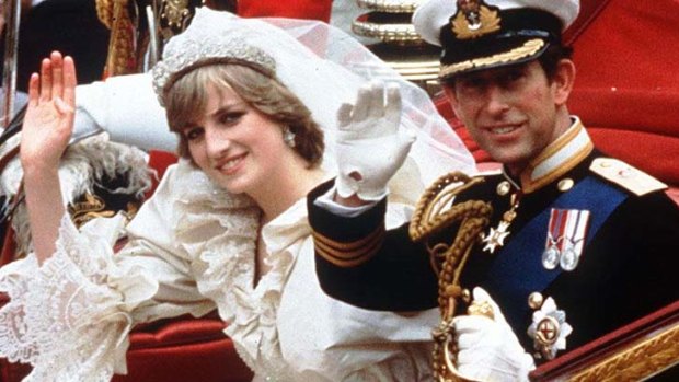 The Princess and Prince of Wales on their wedding day in 1981 in London.
