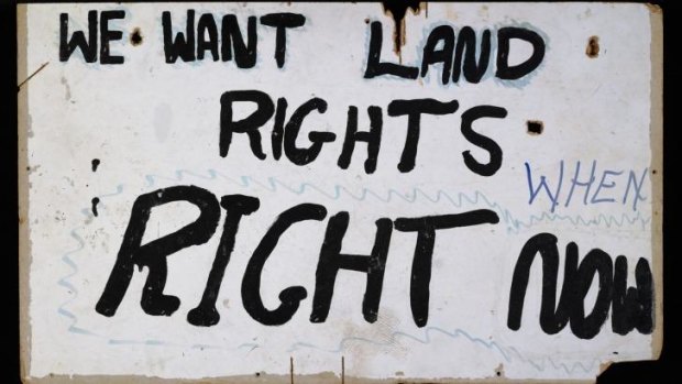 A 1972 placard from the Aboriginal Tent Embassy.