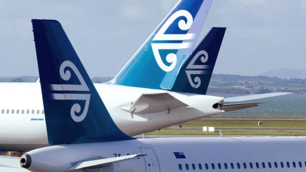 Winded: Air New Zealand's first-half profit slumped 61 per cent.
