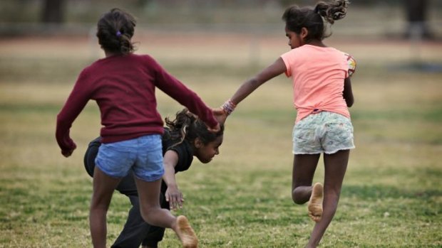 Bend it like Beckham: The girls play league in Wilcannia. 