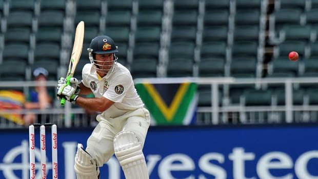 Runs on the board: Ricky Ponting takes aim against South Africa.