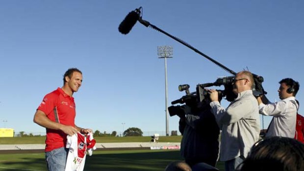 Fired up ... Mark Gasnier is a happy man at yesterday's announcement he will return to St George Illawarra on a four-and-a-half year deal.