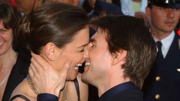 Happier times &#8230; actor Katie Holmes filed for divorce from husband Tom Cruise last week.