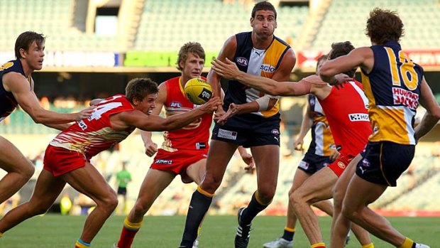West Coast Eagles met the Gold Coast Suns during the NAB Cup at Patersons Stadium in February.