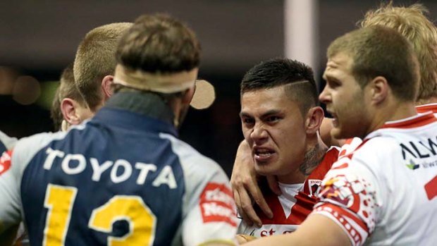 Seeing red ... but why did Dragons winger Daniel Vidot get upset on Monday night?