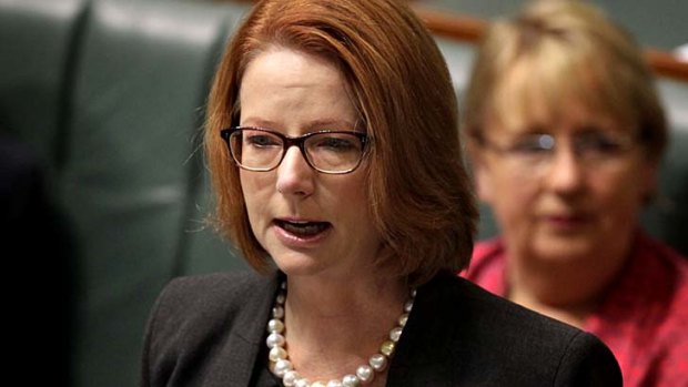 An emotional Julia Gillard introducing legislation on DisabilityCare.