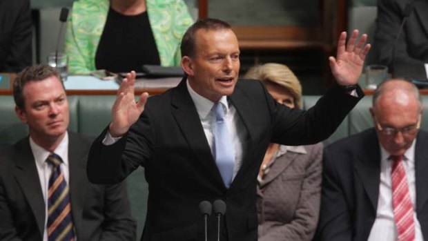 Tony Abbott's approval fell 2 percentage points to 41 per cent and his disapproval rose 2 points to 54 per cent.